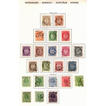 Norge - Lille samling i Schaubek album - Stemplet/Postfrisk.